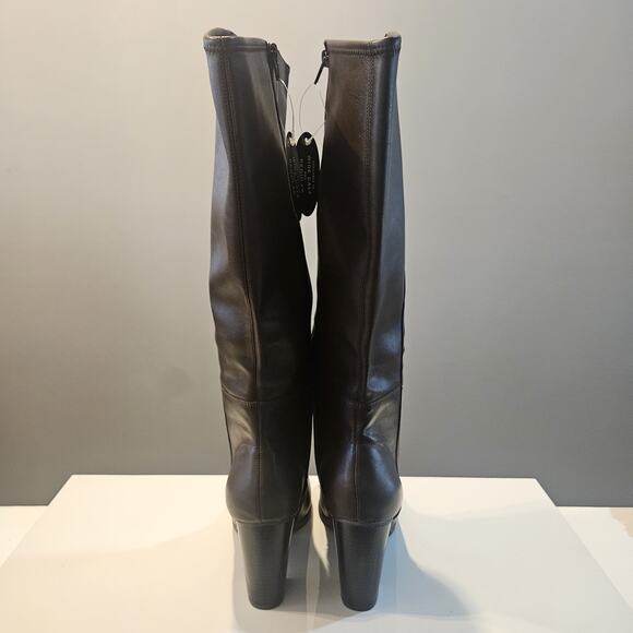 Style & Co NEW Womens Boots 9.5M Faux Leather Brown Block Heel Side Zip Closure - Picture 5 of 12